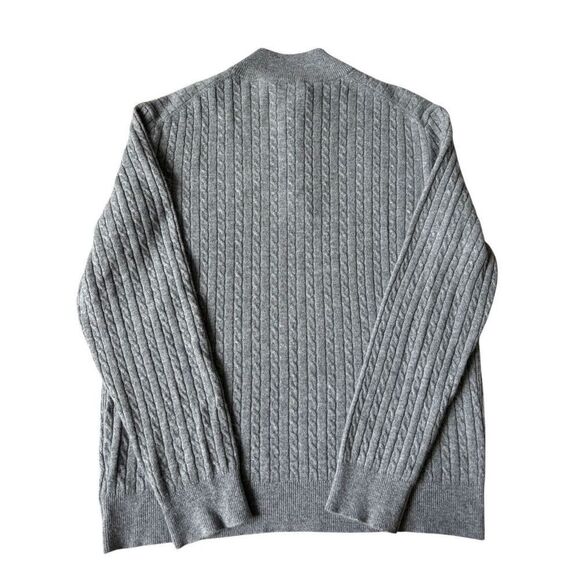 UNTUCKit Cashmere Cable Knit 1/4 Button Pullover Sweater La Frenz medium M Gray - Picture 3 of 8